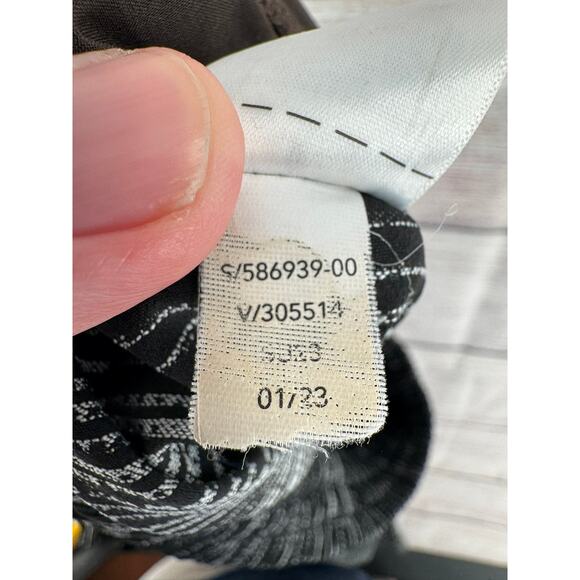 Athleta Relaxed Fit Arrival Pants Womens 14 Black Amara Striped Drawstring - Picture 8 of 10